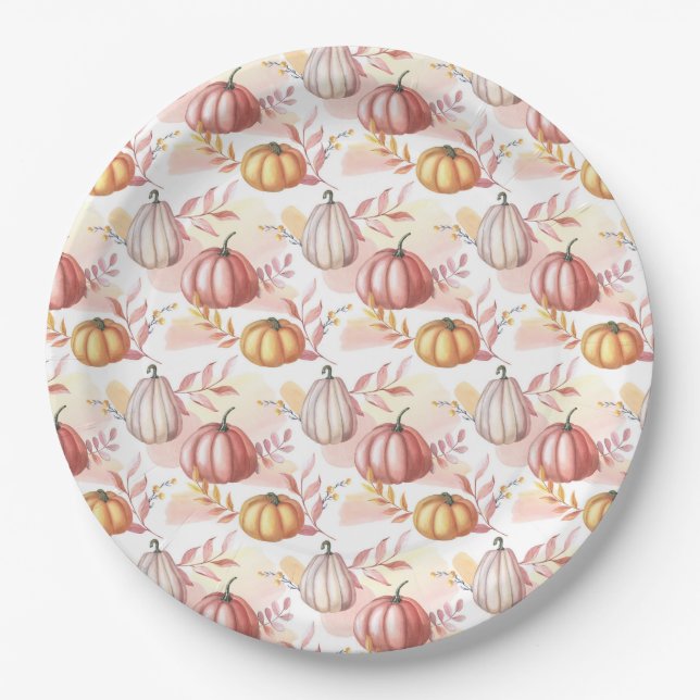 Prato De Papel Folha de Papel de Ação de Graças (Frente)