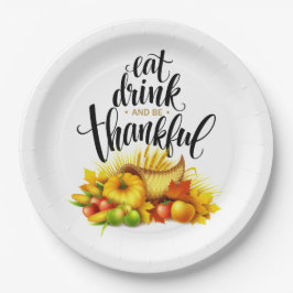 Prato De Papel Folha de Papel de Ação de Graças