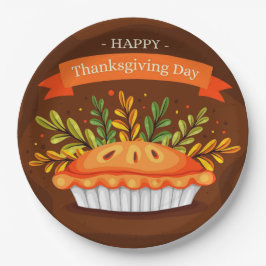 Prato De Papel Folha de Papel de Ação de Graças