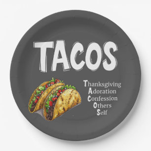 Prato De Papel Folha de papel de oração TACOS