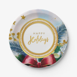 Prato De Papel Folha de papel de reposição Dourada festiva de fér