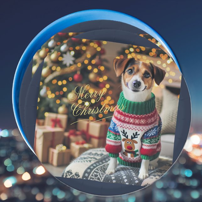 Prato De Papel Folha de papel fotográfico de Natal (Christmas Holiday Photo Paper Plate)