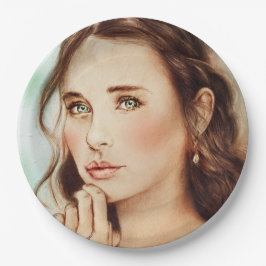 Prato De Papel Folha de papel ilustrada colorida - Lady of Primav