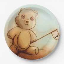 Folha de papel ilustrada colorida - Ursinho