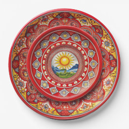 Prato De Papel Folha de Papel Verde Melamina da Sicília