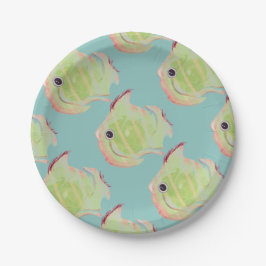 Prato De Papel Folha de papel verde para peixes