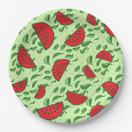 Prato De Papel Folha e Melancias