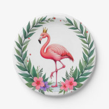 Folha Exuberante | Coroa de Flamingo Rosa Elegante