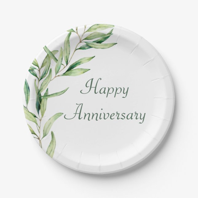 Prato De Papel Folhagem de Branqueamento Watercolor (Frente)