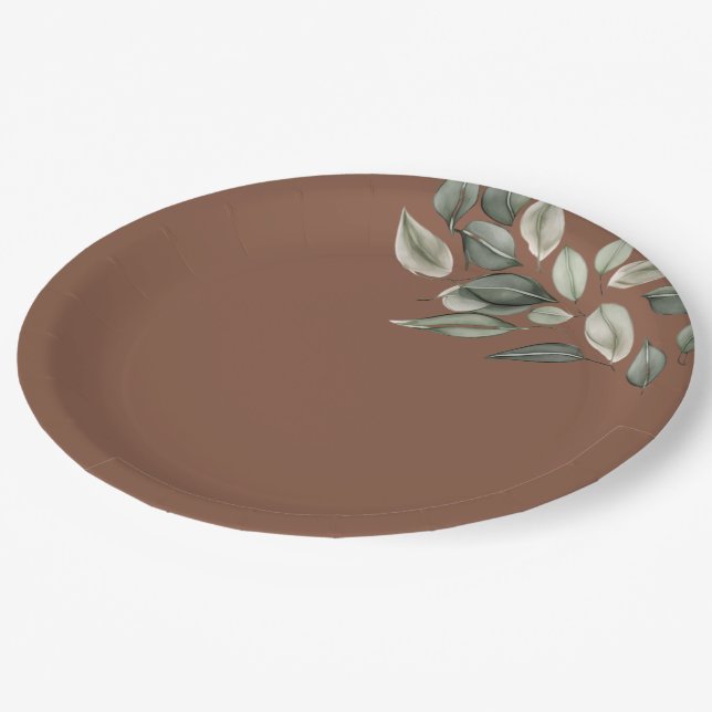 Prato De Papel Folhagem de Casamento Elegante (Inclinado)