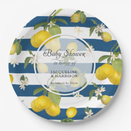 Prato De Papel Folhagem de Citros de Limão Floral, cor-de-rosa, n