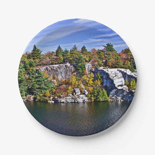 Prato De Papel Folhagem de outono em torno do lago Minnewaska (Frente)