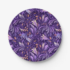 Prato De Papel Folhagem roxa de Boho