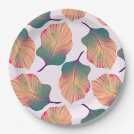 Prato De Papel Folhas de Canna Tropicanna em Pastel