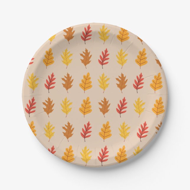 Prato De Papel Folhas de Carvalho de Queda (Frente)