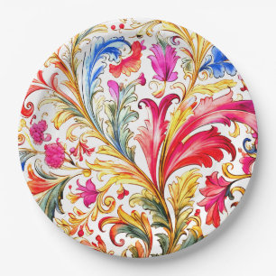 Prato De Papel Folhas de Design Florentine de rico