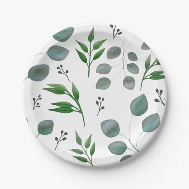 Prato De Papel Folhas de eucalipto (Frente)
