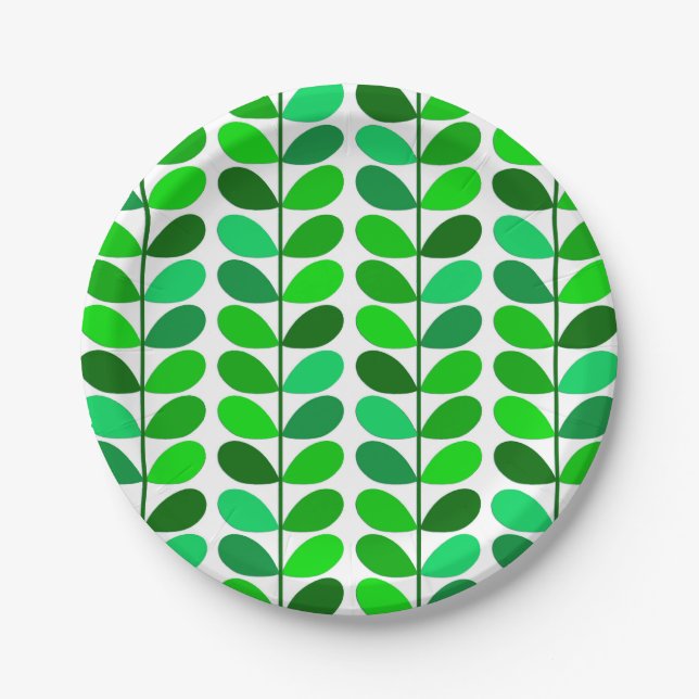 Prato De Papel Folhas de meio século Dinamarquesas, Emerald e Ver (Frente)