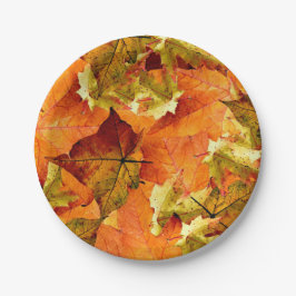 Prato De Papel Folhas de outono