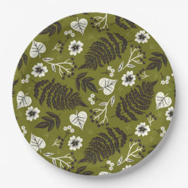 Prato De Papel Folhas de outono, Berries & Bolotas