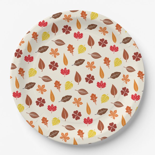 Prato De Papel Folhas de outono de Cozy Autumn (Frente)