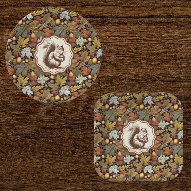 Prato De Papel Folhas de Outono Esquilo de William Morris  (Paper plates are handy for a big crowd!)