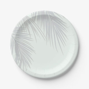 Prato De Papel Folhas de Palmeira Tropical Elegante Branca Casame