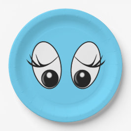 Prato De Papel Folhas de Papel Azul Curiosas - Personalizáveis