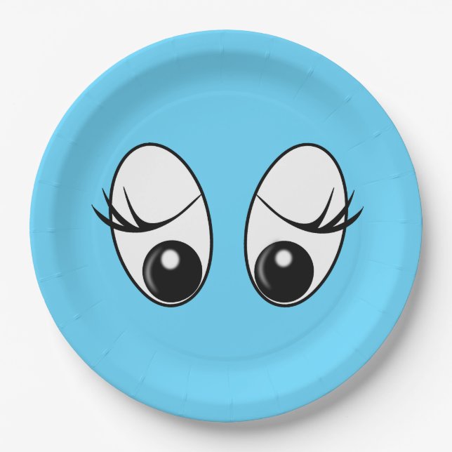 Prato De Papel Folhas de Papel Azul Curiosas - Personalizáveis (Frente)