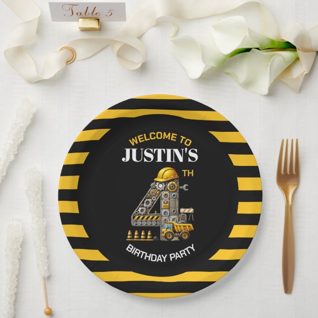 Prato De Papel Folhas de Papel de Festa de Aniversário da Constru (Casamento)