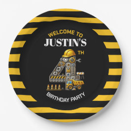 Prato De Papel Folhas de Papel de Festa de Aniversário da Constru