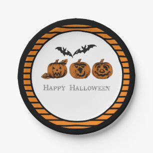 Prato De Papel Folhas de papel de outono/Halloween/bompkin