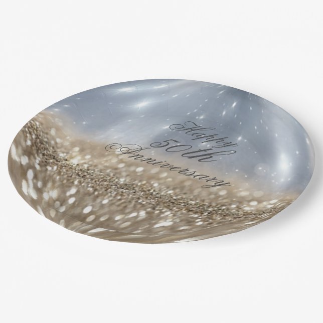 Prato De Papel Folhas de papel Douradas da esfera (Inclinado)