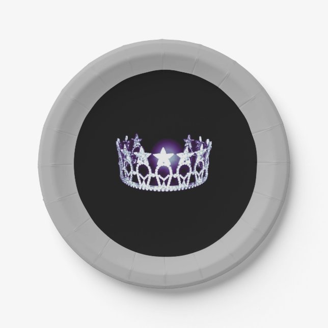 Prato De Papel Folhas de papel Silver Crown 7" estilo americano (Frente)