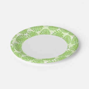 Prato De Papel Folhas De Plantas Tropicais - Padrão De Monstera