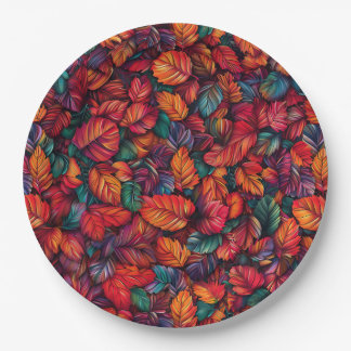 Prato De Papel Folhas de queda vibrantes