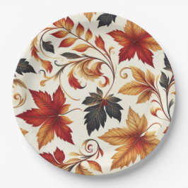 Prato De Papel Folhas do outono