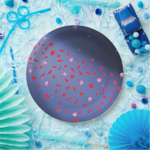 Prato De Papel Folhas e Rosas de outono