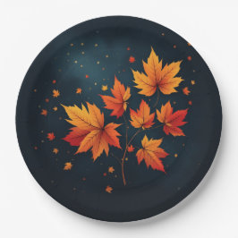 Prato De Papel Folhas Festivas do outono sazonal
