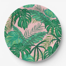 Prato De Papel Folhas tropicais