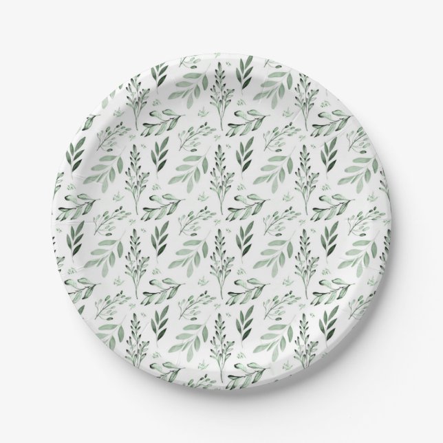 Prato De Papel Folhas verdes (Frente)