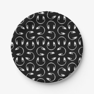 Prato De Papel Fones de ouvido de Estilo Retroativo - Padrão de