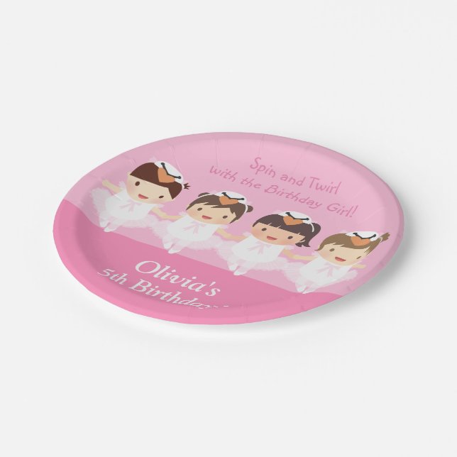 Prato De Papel Fontes bonitos da festa de aniversário da (Inclinado)