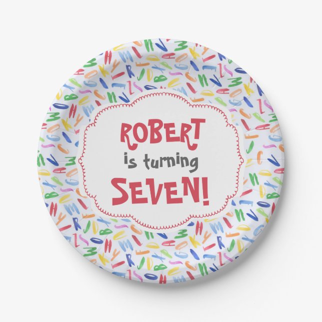 Prato De Papel Fontes feitas sob encomenda do aniversário de (Frente)