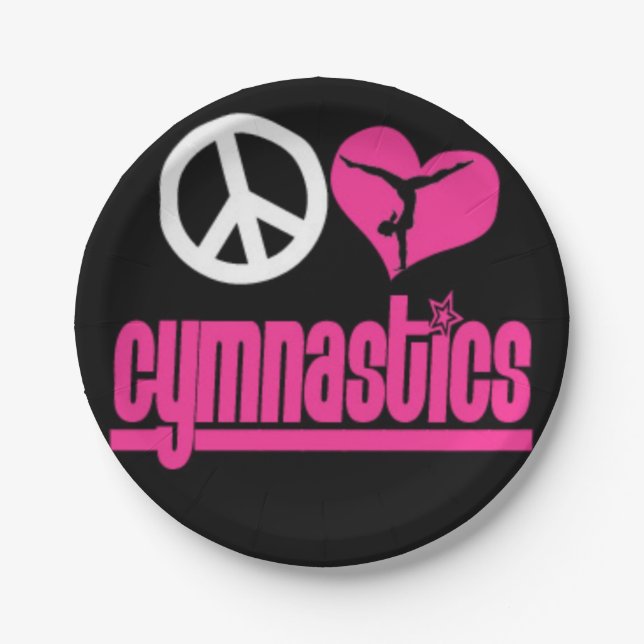 Prato De Papel Fontes ginásticas do partido do gymnast das placas (Frente)