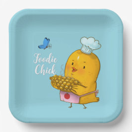 Prato De Papel Foodie Chick Paper Plate