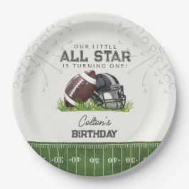 Prato De Papel Football Little All Star Touchdown Birthday