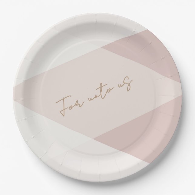 Prato De Papel For Unto Us a Child is Born Paper Plate (Frente)