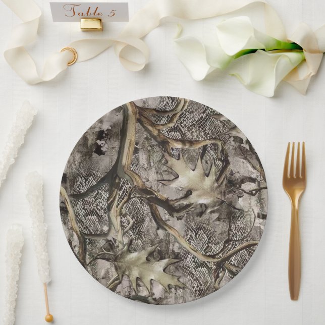 Prato De Papel Forest Camo Pattern (Casamento)