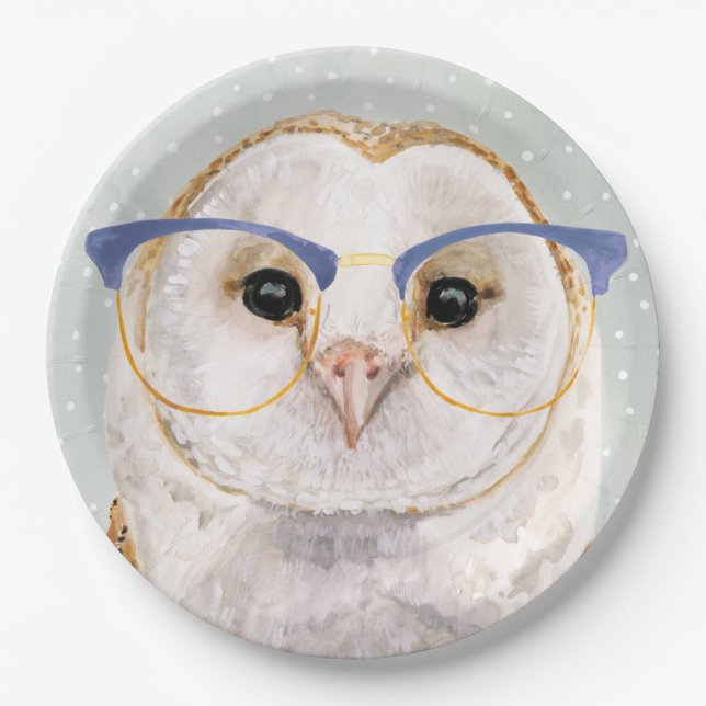 Prato De Papel Forester de quatro olhos | Wise Owl (Frente)